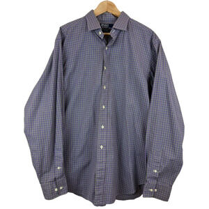 Polo Ralph Lauren Men's 17.5-36 XL Estate‎ Classic Fit Dress Shirt Purple Check